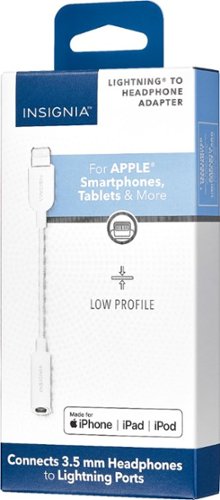 Insignia™ Lightning to 3.5 mm Headphone Adapter - White BUY ONLINE