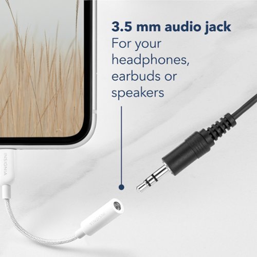 Insignia™ Lightning to 3.5 mm Headphone Adapter - White HOW TO BUY