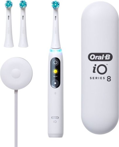 Oral-B iO Series 8 Connected Rechargeable Electric Toothbrush - White Alabaster GLOBAL SHIPPING