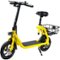 Phantom Bikes - Sit and Go C1 Foldable Electric Scooter w/15 mi Max Operating Range & 15.5 mph Max Speed - Yellow-Front_Standard