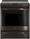 GE Profile - 5.3 Cu. Ft. Slide-In Electric True Convection Range with Self-Steam Cleaning - Black Stainless Steel-Front_Standard