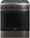 Haier - 5.6 Cu. Ft. Slide-In Gas Convection Range with Self-Steam Cleaning and No-Preheat Air Fry - Black Stainless Steel-Front_Standard