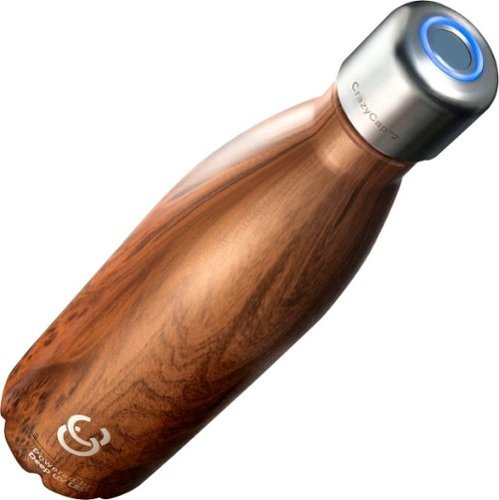 CrazyCap - 17oz. UV-C Water Purification Thermal Bottle - Teak Wood-Angle_Standard 