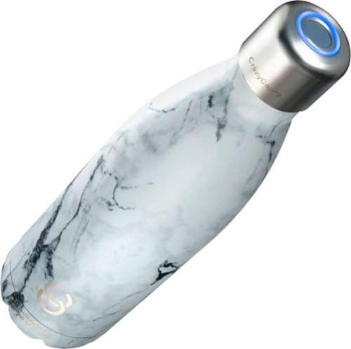 CrazyCap - 17oz. UV-C Water Purification Thermal Bottle - Carrara Marble-Angle_Standard 
