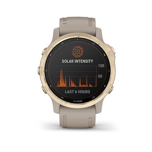 Garmin - fēnix 6S Pro Solar GPS Smartwatch 30mm Stainless Steel - Light Gold