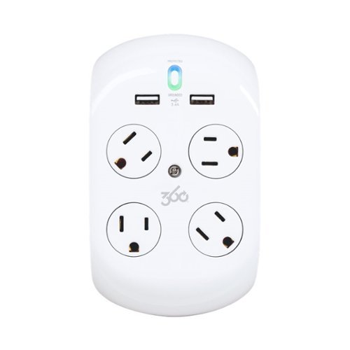 360 Electrical - 4-Outlet/2-USB Surge Protector - White