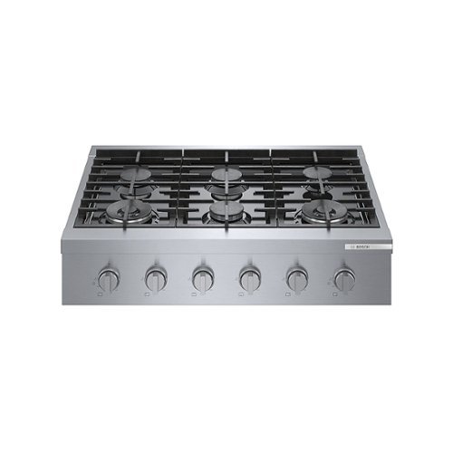 Bosch - 800 Series 36" Built-In Gas Cooktop with 4 Burners and 2 Dual Flame Burners - Silver