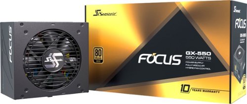 Seasonic - FOCUS GX-550, 550W 80+ Gold PSU, Full-Modular, Fan Control in Fanless, Silent, Cooling Mode, 10 Yr Warranty - Black