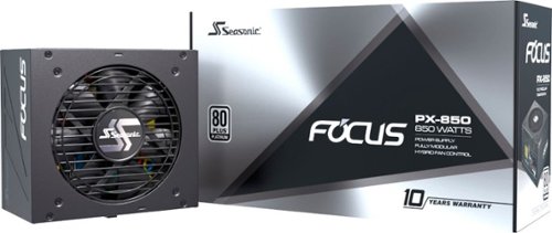 Seasonic - FOCUS PX-850, 850W 80+ Platinum PSU, Full-Modular, Fan Control in Fanless, Silent, Cooling Mode, 10 Yr Warranty - Black