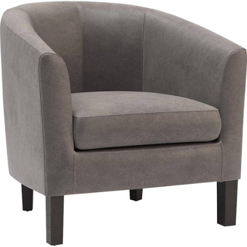 Simpli Home - Austin 30 inch Wide Contemporary Tub Chair in Distressed Slate Grey Faux Leather - Distressed Slate Gray