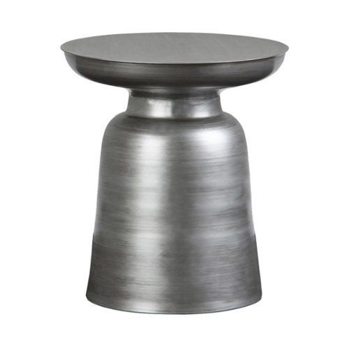 Simpli Home - Toby Round Contemporary Metal Accent Table - Silver
