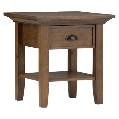 Simpli Home - Redmond Square Rustic Wood 1-Drawer End Table - Rustic Natural Aged Brown