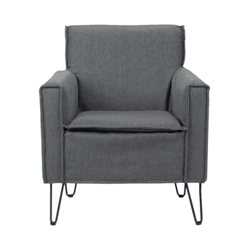 Simpli Home - Warren Mid-Century Modern Woven Fabric Chair - Slate Gray