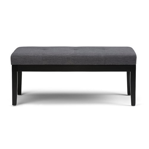 Simpli Home - Lacey 43 inch Wide Contemporary Rectangle Tufted Ottoman Bench - Slate Gray