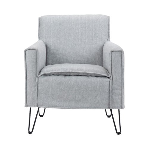 Simpli Home - Warren Mid-Century Modern Woven Fabric Chair - Cool Gray