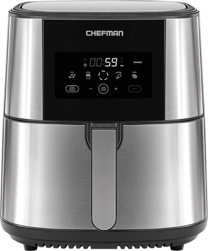  Chefman - TurboFry XL 8 Quart Air Fryer, Digital Touchscreen w/ Presets &amp; Shake Reminder - Stainless Steel