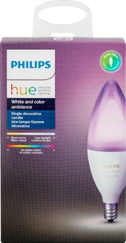 Philips - Geek Squad Certified Refurbished Hue White and Color Ambiance E12 Wi-Fi Smart LED Decorative Candle Bulb - Multicolor