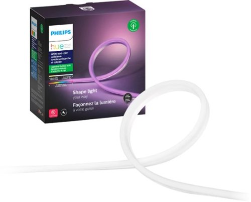 Philips - Geek Squad Certified Refurbished Hue White & Color Ambiance Outdoor 2M Lightstrip - White