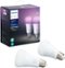 Philips - Geek Squad Certified Refurbished Hue White & Color Ambiance A19 Bluetooth Smart LED Bulb (2-Pack) - Multicolor-Front_Standard