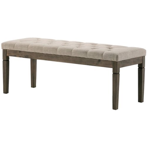 Simpli Home - Waverly Rectangular Traditional Plywood/Linen-Look Polyester Bench Ottoman - Natural