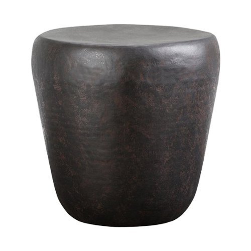 Simpli Home - Garvy Round Contemporary Iron Accent Side Table - Rustic Bronze