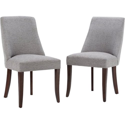 Simpli Home - Walden Contemporary High-Density Foam & Linen-Look Fabric Dining Chairs (Set of 2) - Gray-Front_Standard 