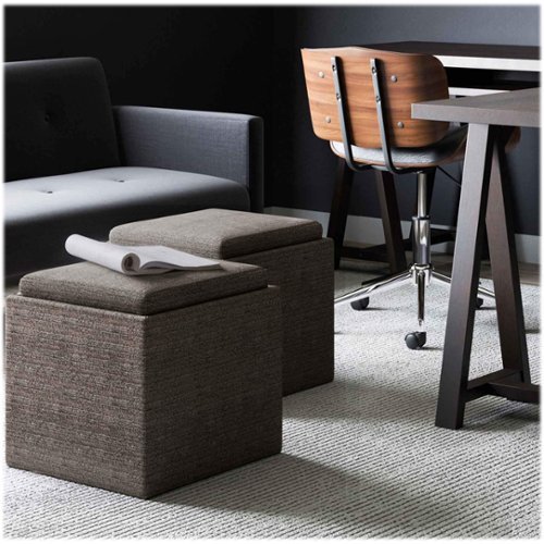 Simpli Home Rockwood Square Contemporary Tweed Storage