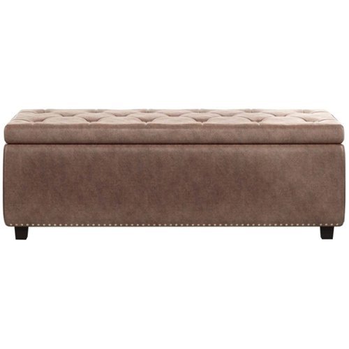 

Simpli Home - Hamilton Storage Ottoman - Distressed Umber Brown