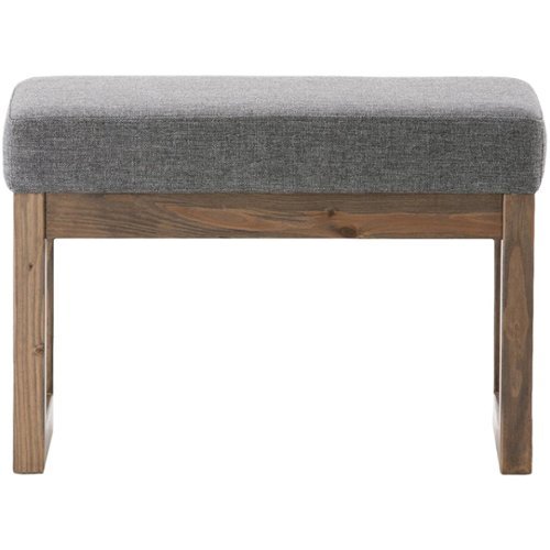 

Simpli Home - Milltown Rectangular Modern Contemporary Plywood/Linen-Look Fabric Bench Ottoman - Gray