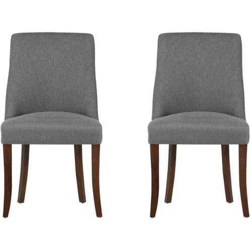 Simpli Home - Walden Contemporary High-Density Foam & Linen-Look Fabric Dining Chairs (Set of 2) - Slate Gray