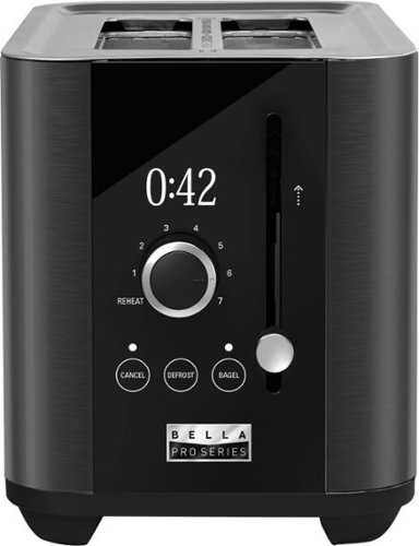 Bella Pro Series - 2-Slice Digital Touchscreen Toaster - Black Stainless Steel