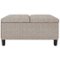 Simpli Home - Harrison 36 inch Wide Transitional Square Coffee Table Storage Ottoman Tweed Look Fabric - Platinum-Front_Standard