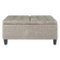 Simpli Home - Harrison 36 inch Wide Transitional Square Coffee Table Storage Ottoman in Distressed Grey Taupe Faux Leather - Distressed Gray Taupe-Front_Standard