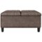 Simpli Home - Harrison 36 inch Wide Transitional Square Coffee Table Storage Ottoman Tweed Look Fabric - Mink Brown-Front_Standard