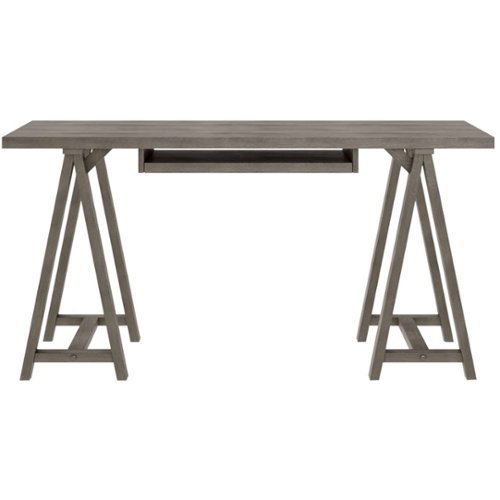 Simpli Home - Sawhorse Rectangular Modern Industrial Wood Table - Farmhouse Gray