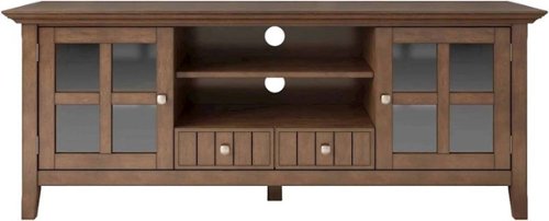 Simpli Home - Acadian SOLID WOOD 60 inch Wide Transitional TV Media Stand in Rustic Natural Aged Brown For TVs up to 65 inches - Rustic Natural Aged Brown