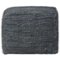 Simpli Home - Fredrik Square Transitional Cotton/Woven Leather Pouf - Gray-Front_Standard