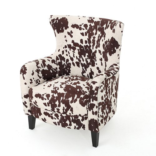 Noble House - Kaylor Club Fabric Chair - Milk Cow-Left_Standard 