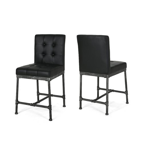  Noble House - Commonwealth Iron Counter Stool (Set of 2) - Black