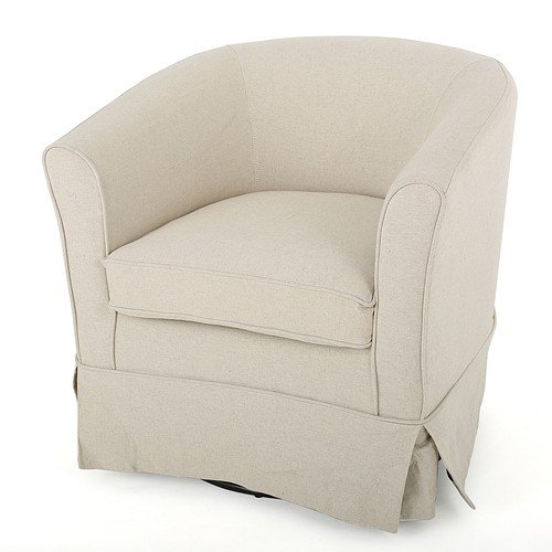 Noble House - Morrill Swivel Chair - Natural-Front_Standard 
