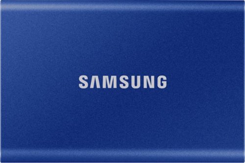 Samsung - Geek Squad Certified Refurbished T7 500GB External USB 3.2 Gen 2 Portable SSD with Hardware Encryption - Indigo Blue