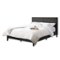 CorLiving - Bellevue Wide Panel Upholstered Bed, Queen - Dark Gray-Front_Standard