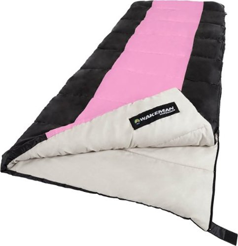 Wakeman - Otter Tail Sleeping Bag – 2-Season with Carrying Bag for Adults and Kids - Pink/Black