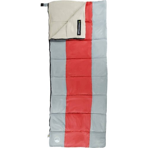 Wakeman - Sleeping Bag-Lightweight, Carrying Bag with Compression Straps Included-Great for Adults, Kids - Red/Gray