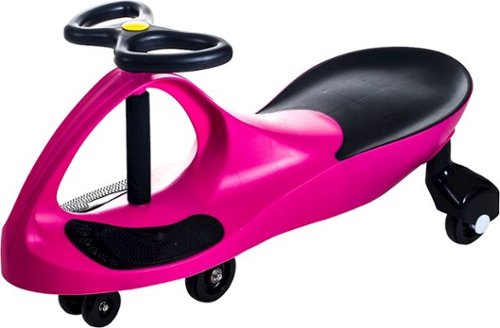 Toy Time - Wiggle Car Ride On Toy – No Batteries, Gears or Pedals – Twist, Swivel, Go – Outdoor Ride Ons for Kids (Hot Pink) - Pink/Black-Left_Standard 