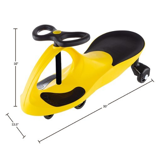Toy Time Wiggle Car Ride On Toy – No Batteries, Gears or Pedals – Twist, Swivel, Go – Outdoor Ride Ons for Kids  (Yellow) - Yellow/Black GLOBAL SHIPPING