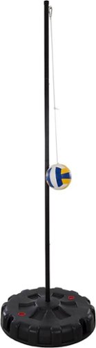  Hey! Play! - Portable Tetherball Set with Base Outdoor Tetherball Ball and Rope Play Set for Home or Playground Equipment for Schools - Black