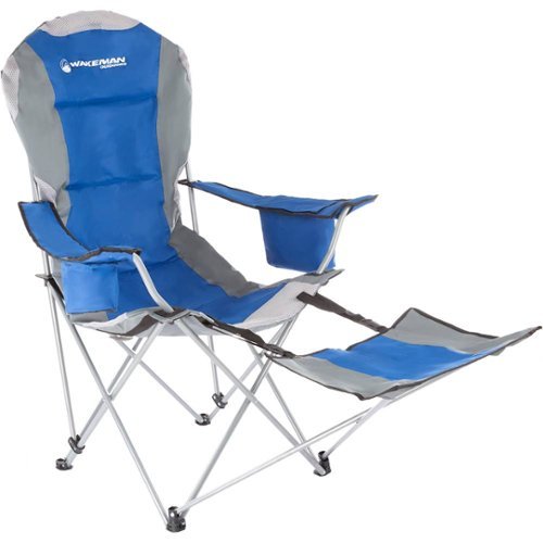 Wakeman - Camp Chair with Footrest - Blue
