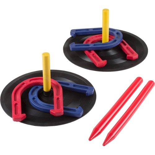 Hey! Play! - Rubber Horseshoes Outdoor or Indoor Game Set