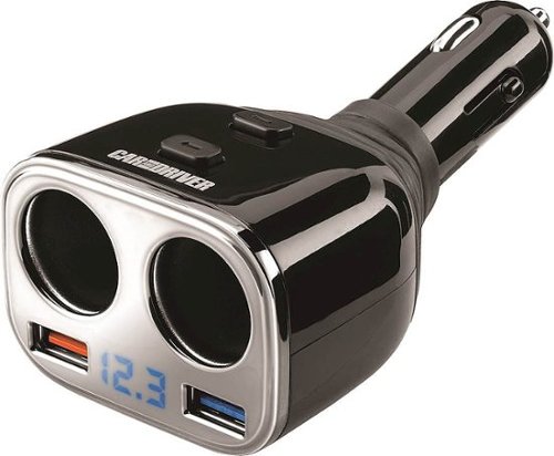 Car and Driver - Car Charging Station with USB and 12V Charging Ports - Black